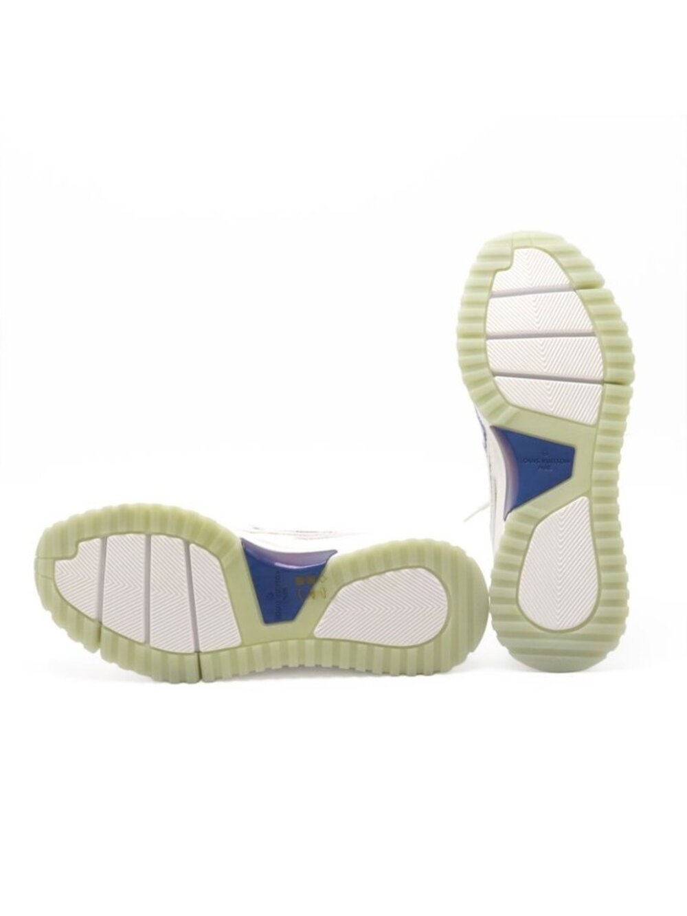 Louis Vuitton Vnr Line Sneakers Fabric White Blue Pink 7 1 2 Size - Picture 4 of 7